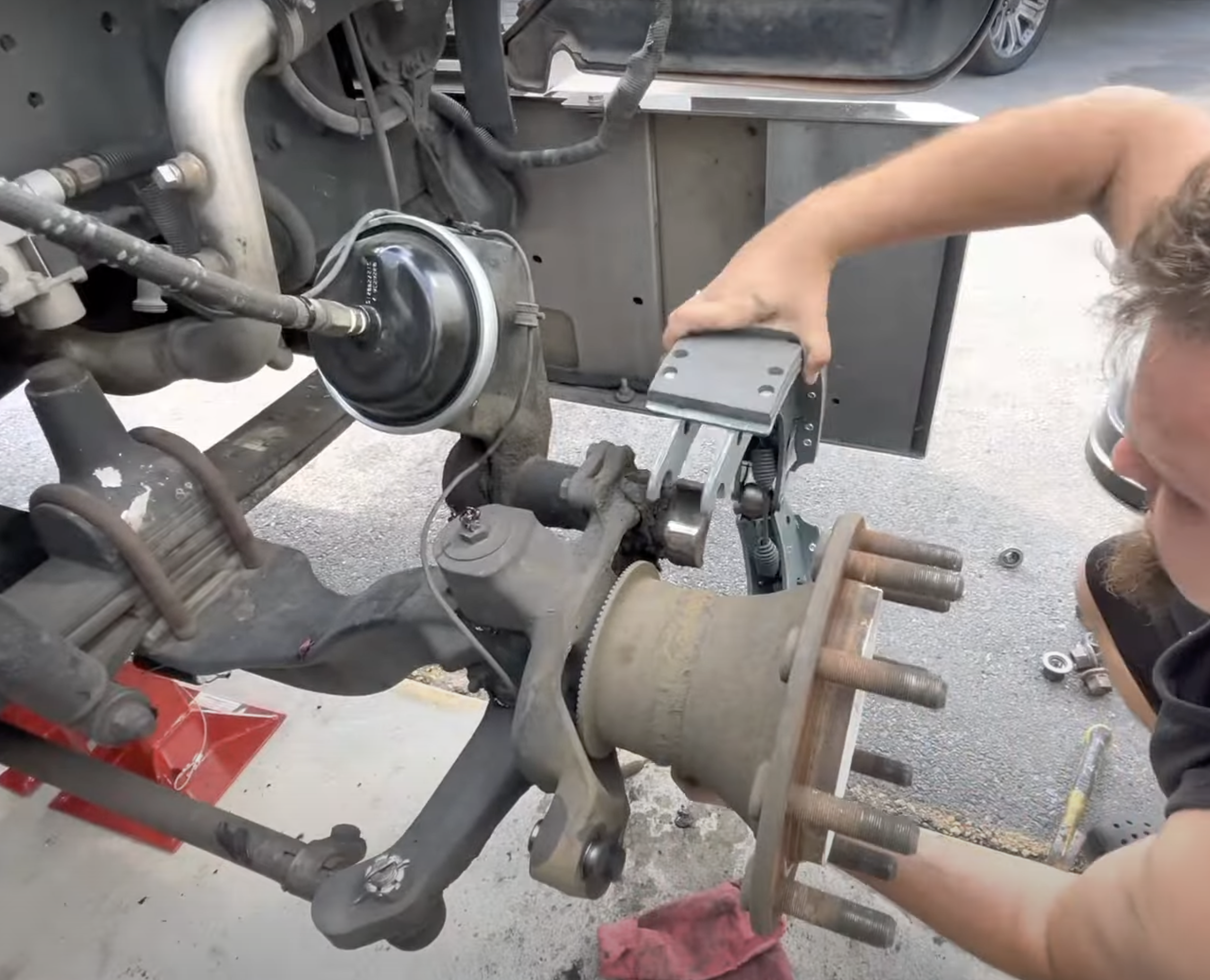 this image shows truck brake repair in Houston, TX